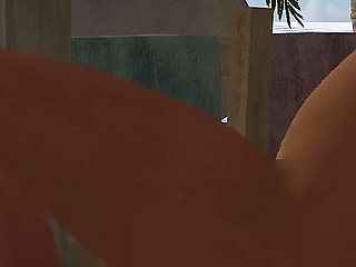 Exotic Girl rides on top a thick fat cock in a Caribbean resort - 3D Porn