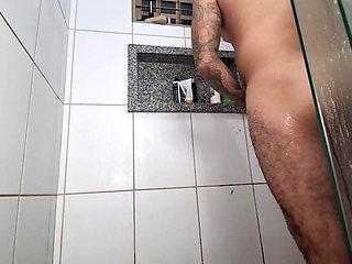 Nicolly Mattos Shaves Nicoly Mattos Big Ass in Shower