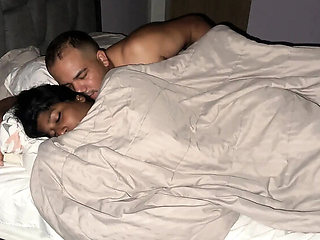 Stepdad wakes up in stepdaughter's bed and creampies her tight pussy