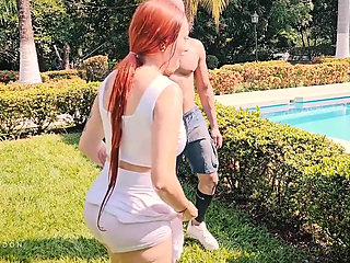 My Busty Boss and Her Big-bootied Friend Swallow My Cock in an Outdoor Threesome