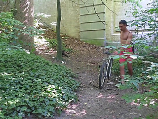 Theo Jerk-off on a bicycle