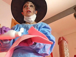 Penectomy on Halloween Eve Stepmom Zombie!-witch