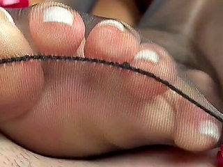 Adeline Murphy Teases & Does a Black Nylon Footjob