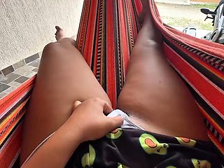 Brunette Emy  Jonh Finger Each Other Publicly