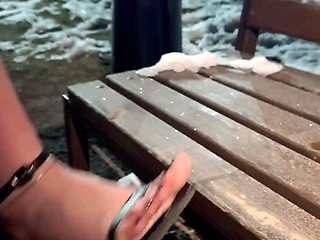 I Love Teasing You with My Toes in These Open Shoes Right in the Snow Outside, Do You Like It?