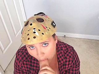 Naughty Stepsister Scares Her StepBrother and Gives Him a Boner