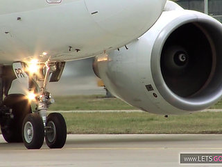 A pilot fucks hot stewardess