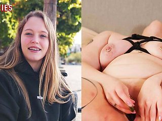 Hot Blonde German DJ Masturbates Hard with Dildo - Big Tits & Piercings