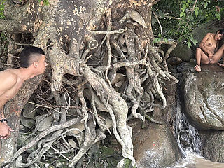 Hot Indian Teen Angela Fox Masturbates on Rock - Seduced for Rough Anal Sex