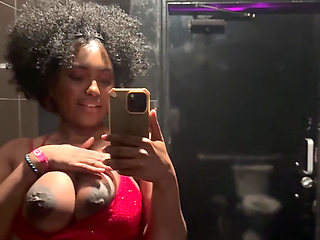 Prego Belly and Titties in the Bathroom