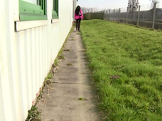 Horny brunette chick starts to suck his cock in POV fuck