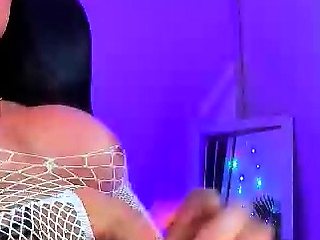 Big Tits Tranny Jerking her Big Hard Cock