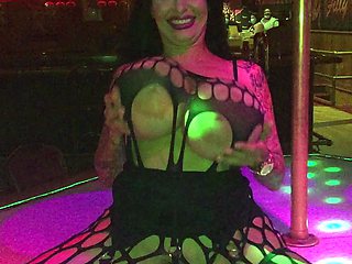 Hot brunette solo babe Korina Bliss in a pink bra