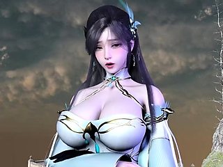 Gorgeous 3D brunette enjoying some bondage sex