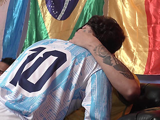 The Brazilian National Team Lost the Match but Was the Champion of Cumshots in the Argentine's Little Ass.