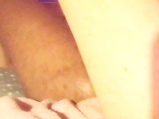 I spread my butt so my boyfriend can finger my Tspussy with his latex gloves on.