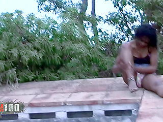 Shania Shania Strip Near an Old Abandoned Swimming Pool