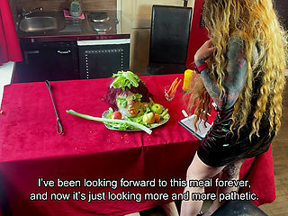 Humiliating the Powerless Slave at the Dining Table (223)