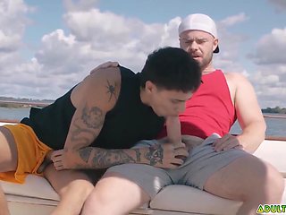 Angel Elias And Marcus Mcneill - Best Buds And Decide To Jerk Off Together On The Boat