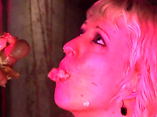 Blonde slave fucked hard in a cage