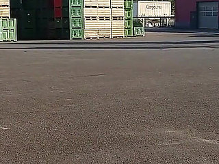 Granny Walking Outside in Black Leggins