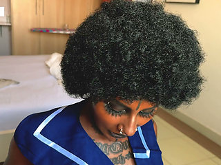 Halloween: Petite Ebony Step Sister Seduces Her Step Brother with Her Slimthick Ass - Billionaire Fantasy