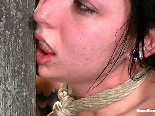 Tattooed Hottie Is Made to Submit to Five Guys