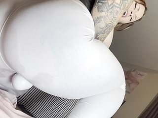 Squirting Through White Leggings