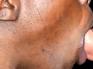 Close up Playing a White Dick by an Ebony Mouth