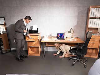 Remarkable hot wife sucks fat cock and gets cumshot on big tits