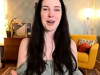 Very hot busty brunette solo masturbation on webcam
