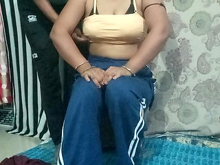 When the stepbrother saw the sister showing the sexy video alone, the stepbrother fucked the sister