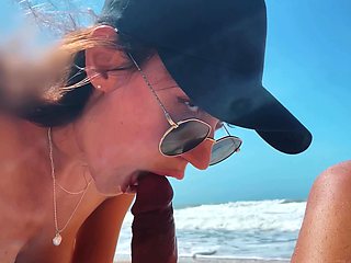 Me- Teen Girl on a Wild Nudist Beach Jerks off, Sucks Dick, Shows Legs Public Outdoor, Blowjob