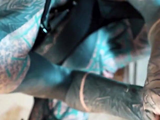Tattooed Pornstar in High Heels Fingers Her Anal and Gives a Blowjob
