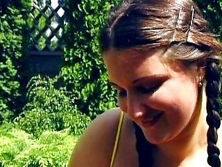 Sexy German teen assfucked in the backyard