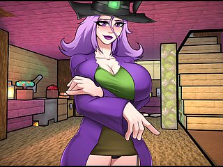 Wild fuck-fest with a Minecraft witch and her jizz potion in hornycraft