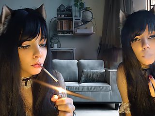 Goth Maid smoking for you (ask me for full vid)