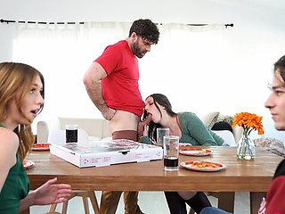 Foursome couple sex with hot dolls Myra Moans and Scarlett Mae