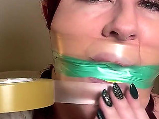 Lacey's Gagging Delight: a Colorful Display of Silence
