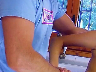 Skinny Asian teen Sharon anal fucked by step dad in kitchen