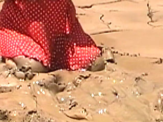 Julie Gets Messy in Mud - Huge Natural 38F Tits Swing in Wet Dirt Outside