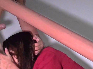 Stuck MILF Alondra Trapped in Stairwell Used by Perverted Tenant - Deepthroat & Facial