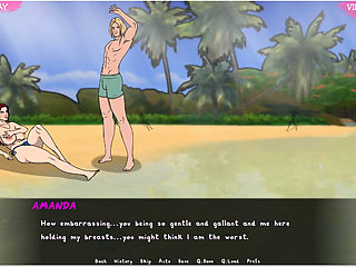 Lust Town - Lt - Gameplay - Roleplay - Nudity in Beach - Saggy Breast Topless with Big Nipples - Teasing Stranger in the Beach