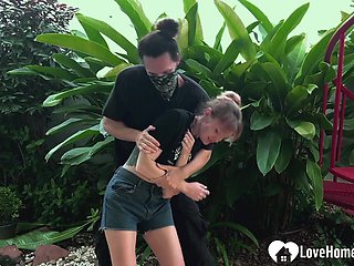 Tied Up a Cutie for Wild Fun in My Garden