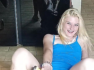 Hot Blonde 18 Year Old Babe Fucking Rc Car with Dildo