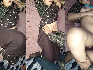 Beautiful sister-in-law in black saree was fucked by her neighbour's brother-in-law.