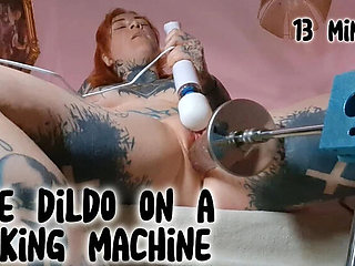 Huge Dildo Machine Fucks Nerdy German Girl Solo - Extreme Pussy Stretching Orgasm