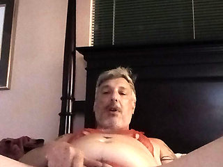 Bob in new red crotchless panties and bra
