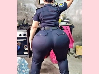 Big ass in pink dress moving it