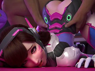 3D Porn Cartoon: Slim Petite Bubble-assed D.Va Gets Her Pussy Drilled Hard In Front Of a Sexy Shadow